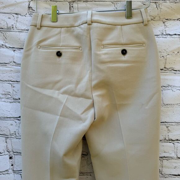 Peserico Trouser Cropped Tailored Handmade Khaki Italian Size 40 Versatile Work - Picture 5 of 10